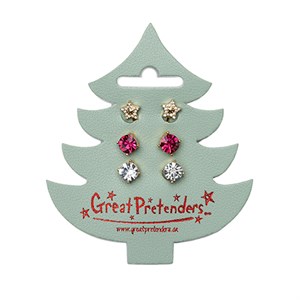 Great Pretenders - Holiday Pleather Tree Øreclips 3 par